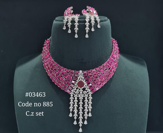 Cz necklace 03463 - KRISHNA'S SWETA JEWELLERY