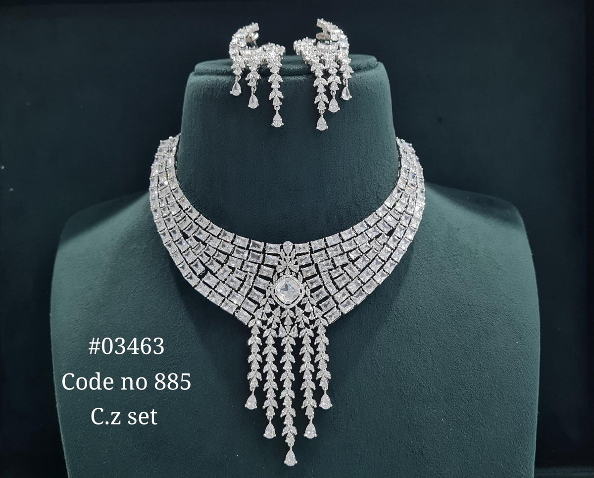 Cz necklace 03463 - KRISHNA'S SWETA JEWELLERY