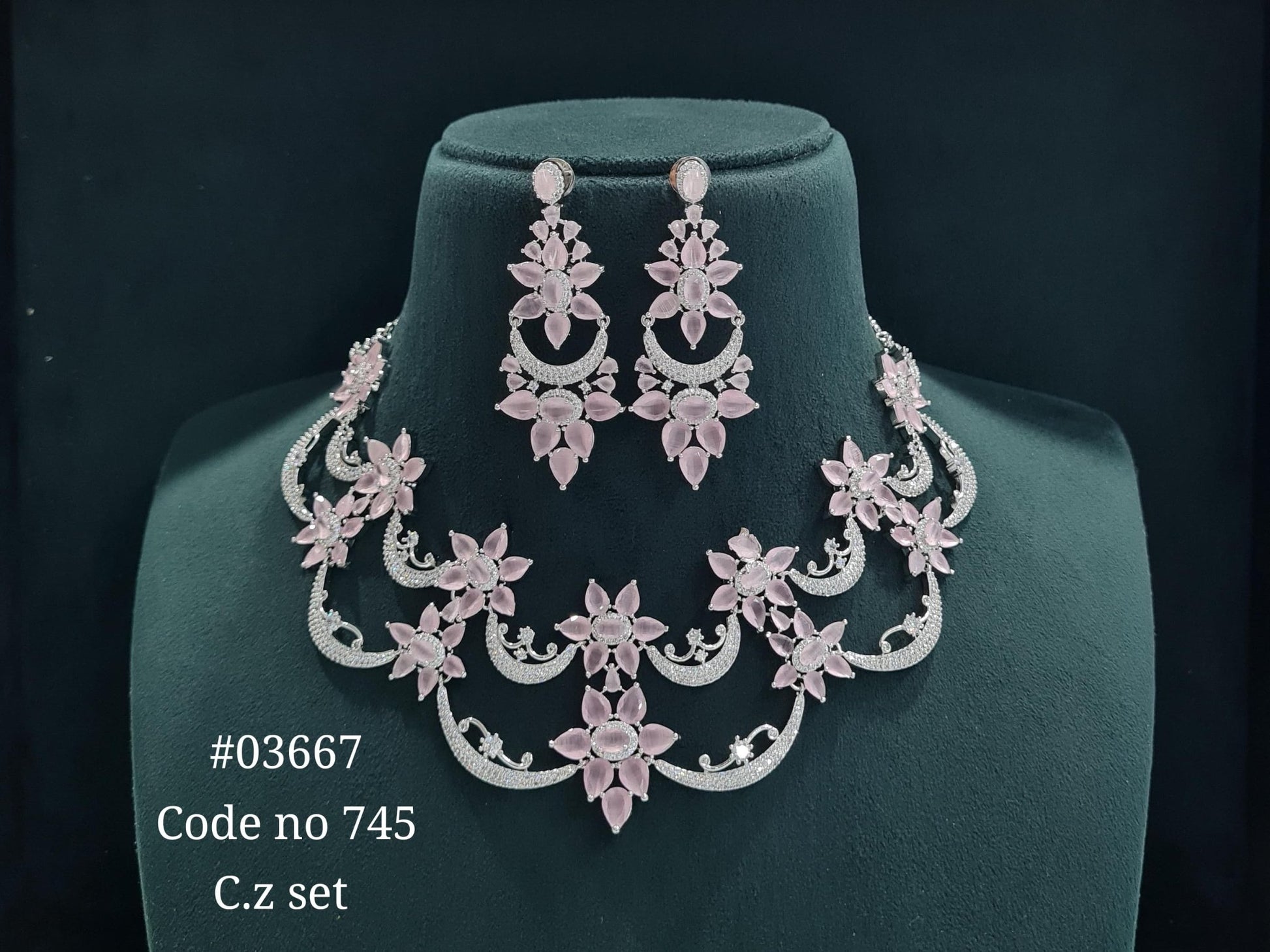 CZ necklace 03667 - KRISHNA'S SWETA JEWELLERY