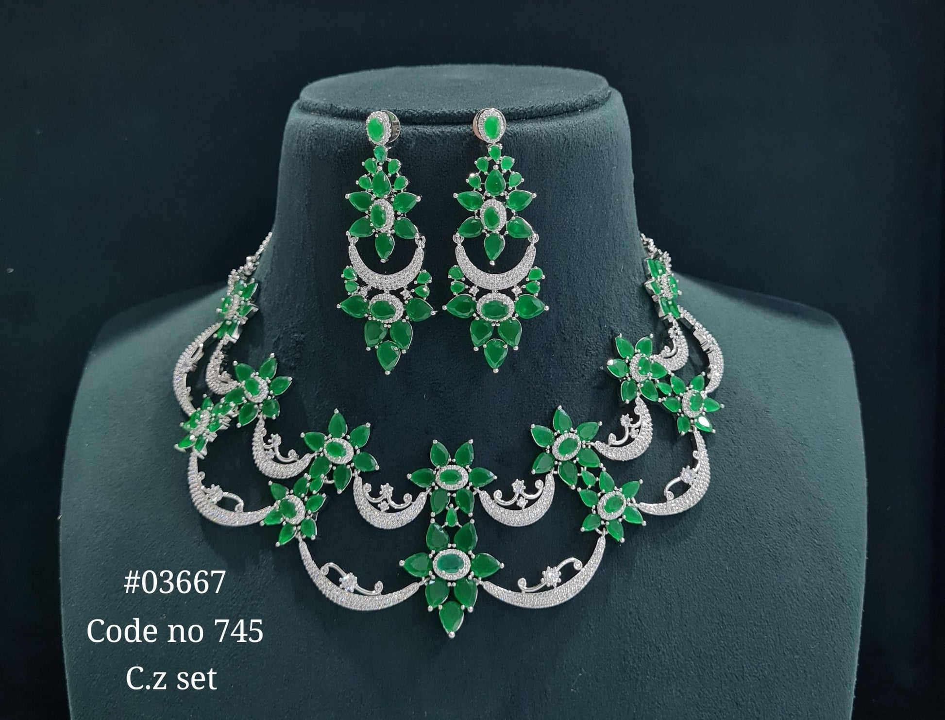 CZ necklace 03667 - KRISHNA'S SWETA JEWELLERY
