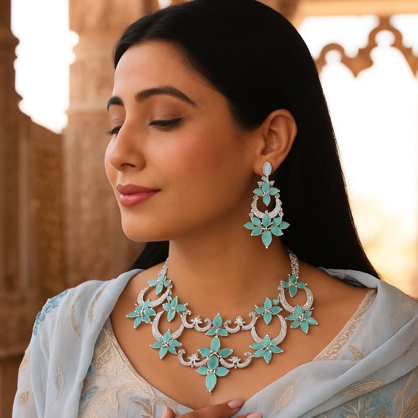 CZ necklace 03667 - KRISHNA'S SWETA JEWELLERY