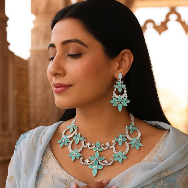 CZ necklace 03667 - KRISHNA'S SWETA JEWELLERY