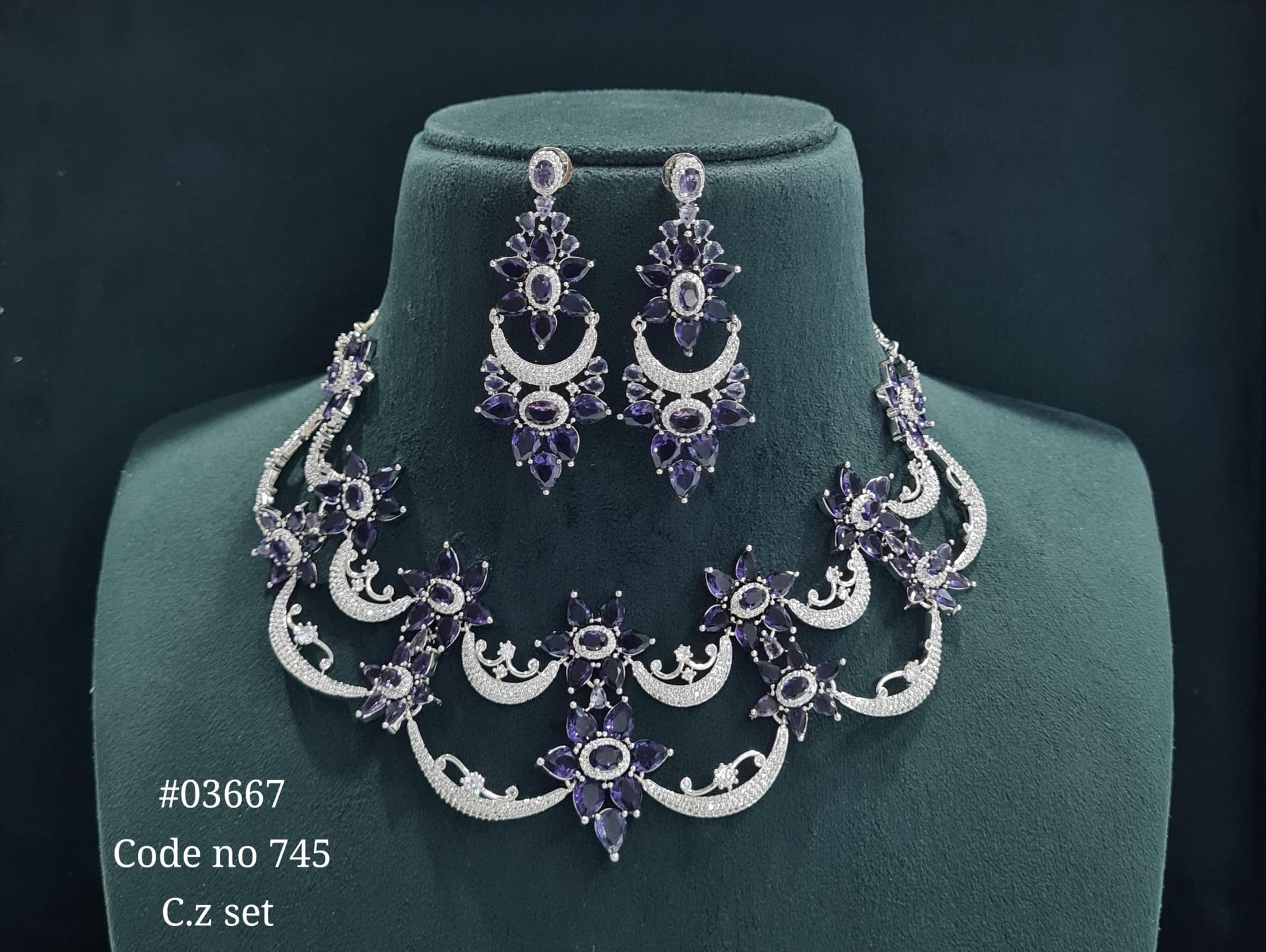 CZ necklace 03667 - KRISHNA'S SWETA JEWELLERY