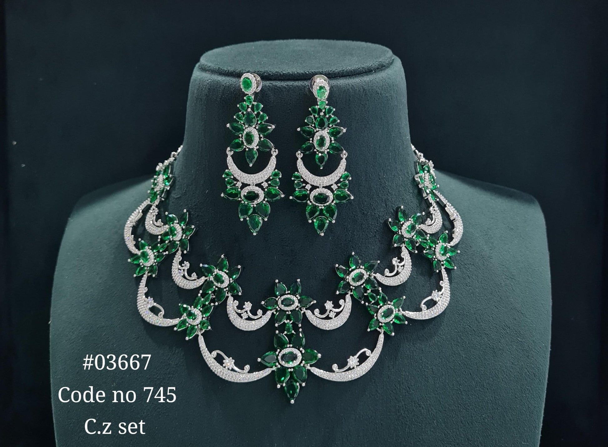 CZ necklace 03667 - KRISHNA'S SWETA JEWELLERY