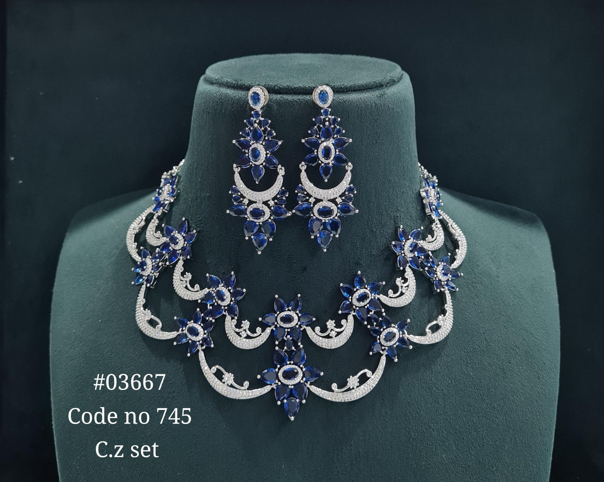 CZ necklace 03667 - KRISHNA'S SWETA JEWELLERY