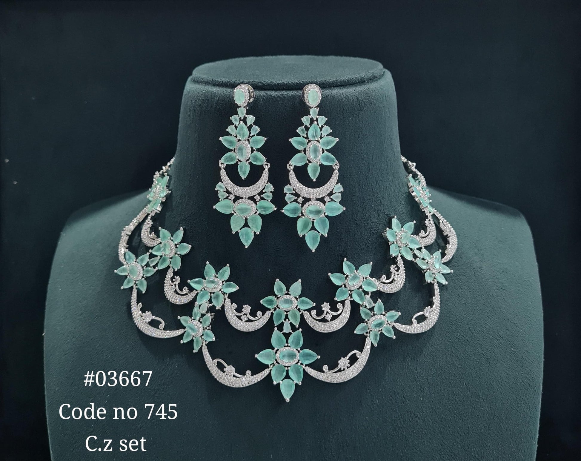 CZ necklace 03667 - KRISHNA'S SWETA JEWELLERY