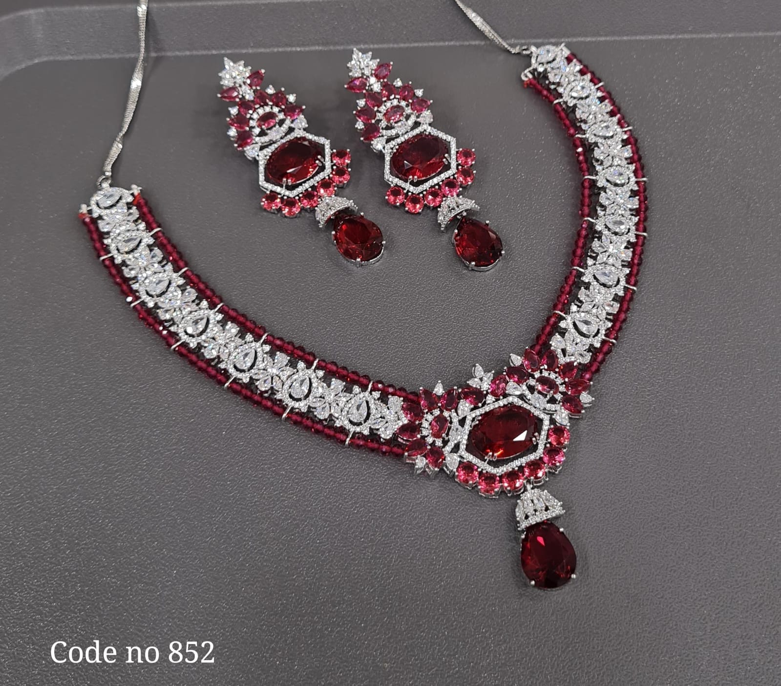 Cz necklace 03829 - KRISHNA'S SWETA JEWELLERY
