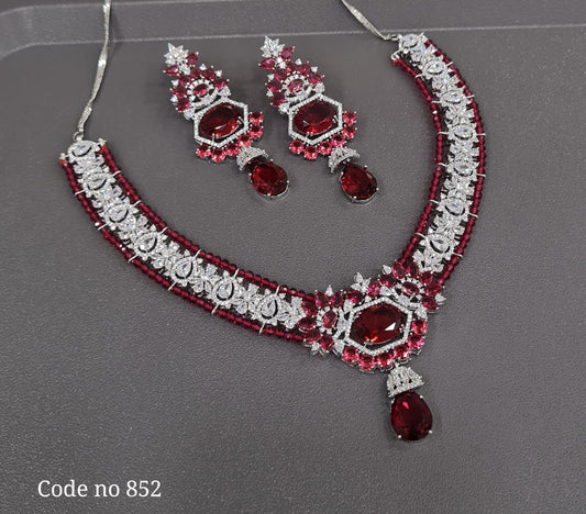 Cz necklace 03829 - KRISHNA'S SWETA JEWELLERY