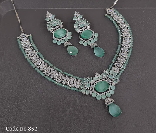 Cz necklace 03829 - KRISHNA'S SWETA JEWELLERY