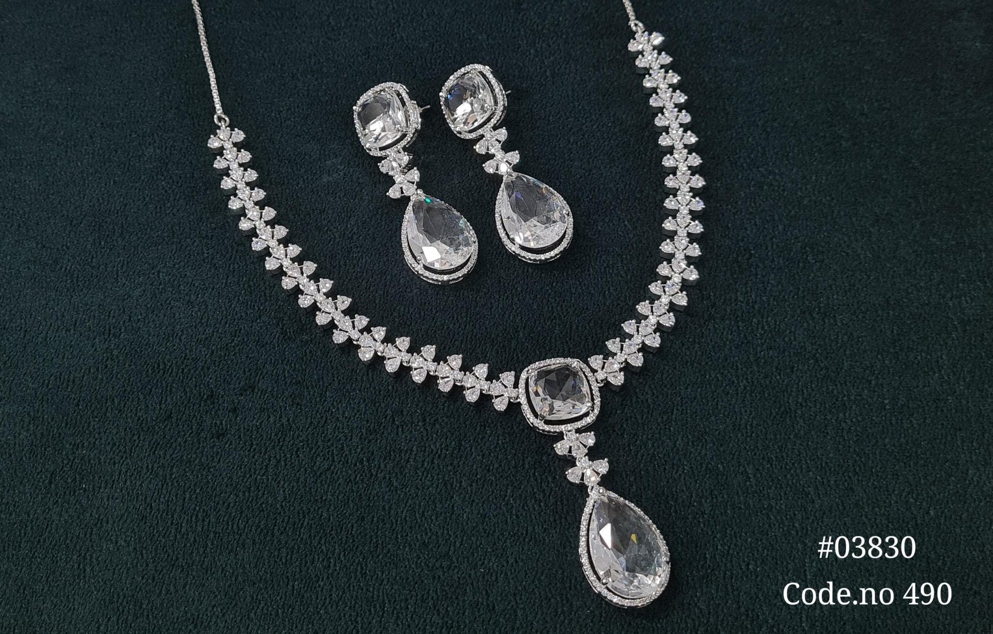 Cz Necklace 03830 - KRISHNA'S SWETA JEWELLERY