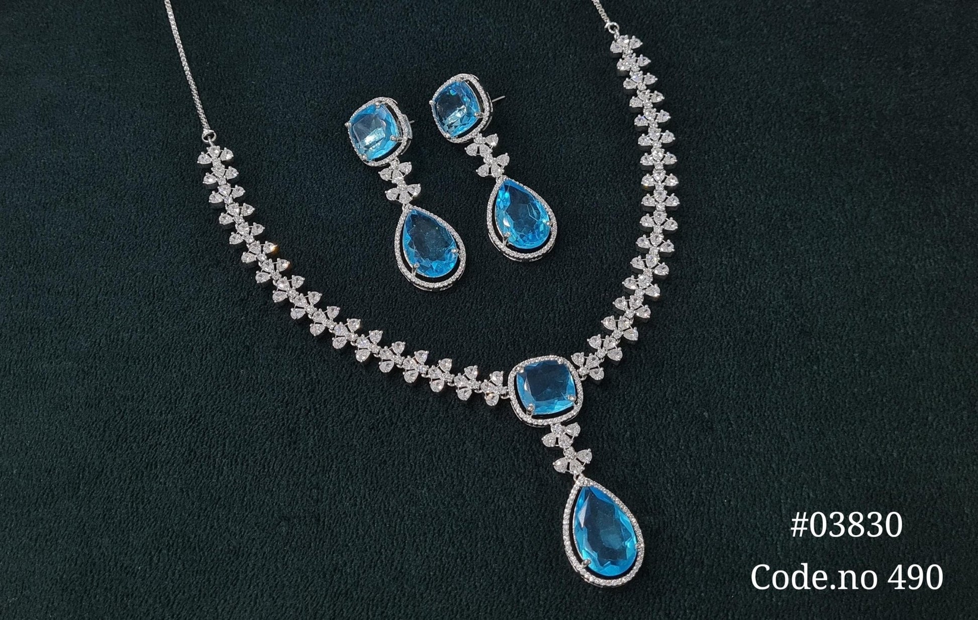 Cz Necklace 03830 - KRISHNA'S SWETA JEWELLERY