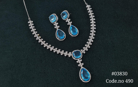 Cz Necklace 03830 - KRISHNA'S SWETA JEWELLERY