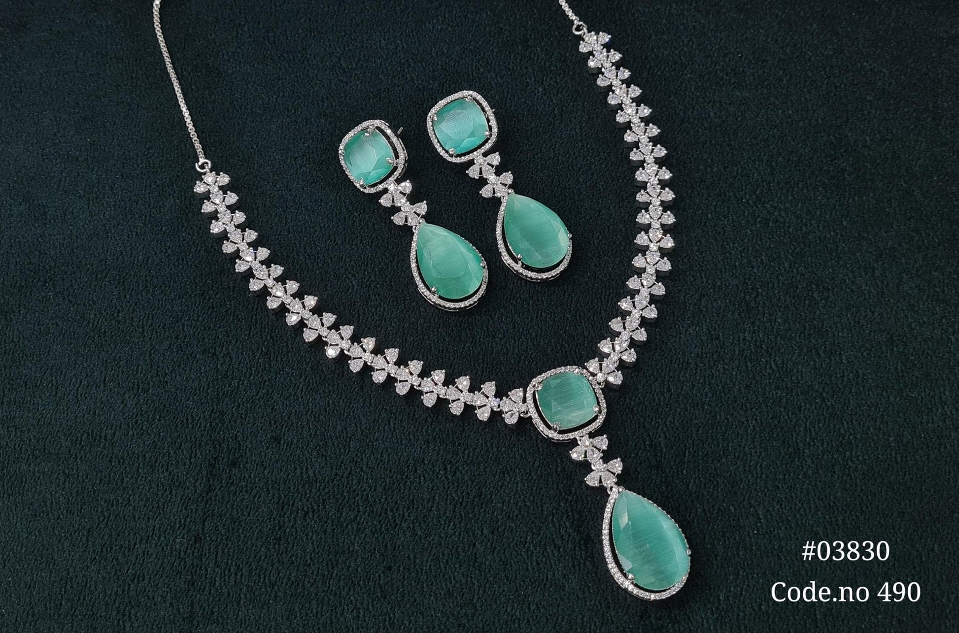 Cz Necklace 03830 - KRISHNA'S SWETA JEWELLERY