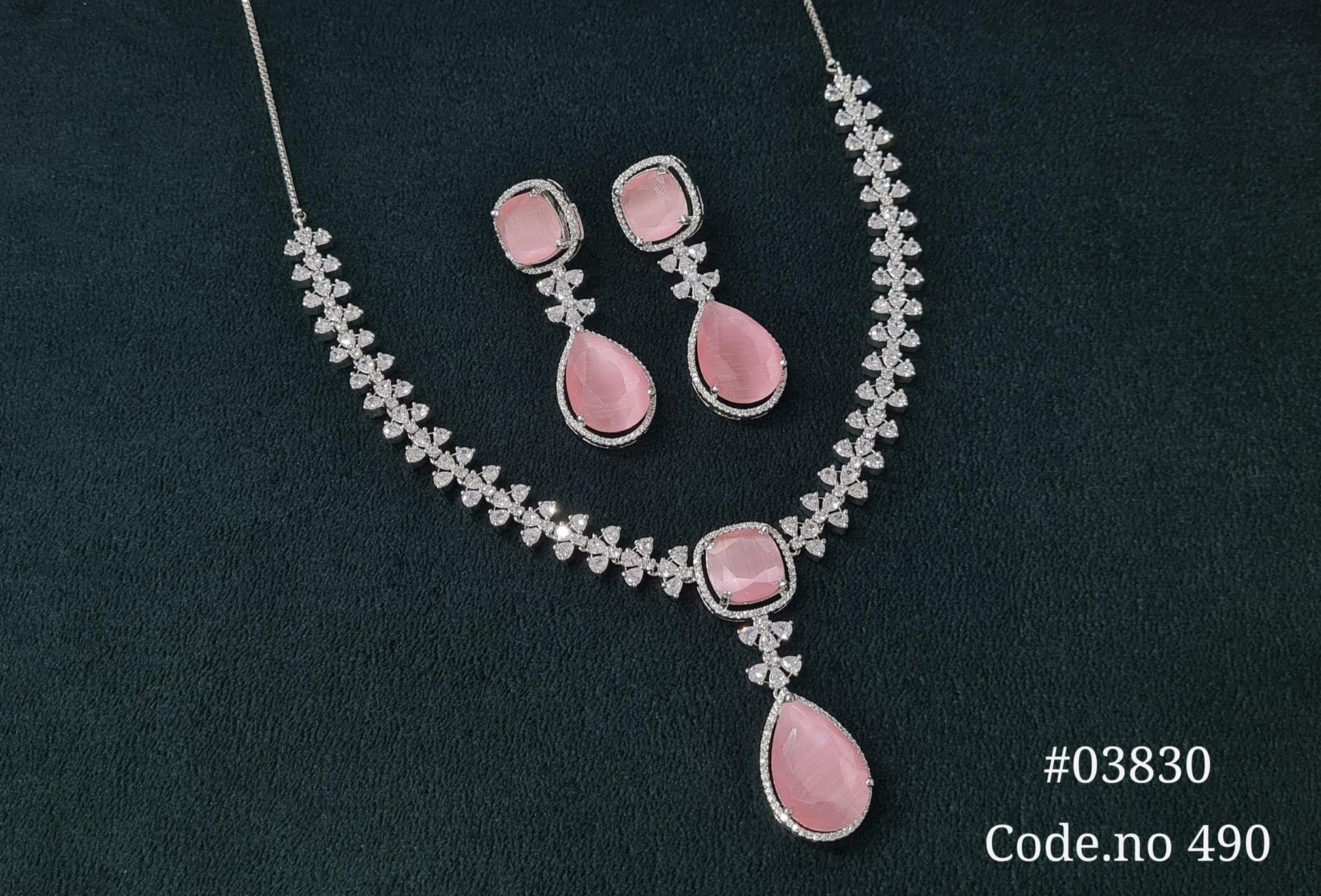 Cz Necklace 03830 - KRISHNA'S SWETA JEWELLERY