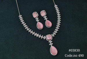Cz Necklace 03830 - KRISHNA'S SWETA JEWELLERY