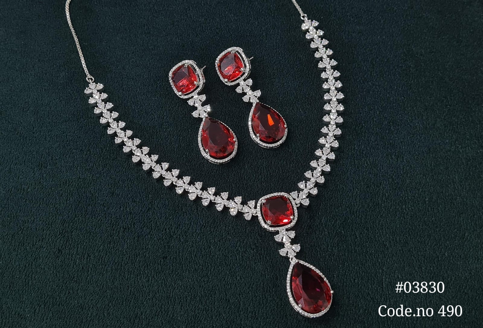 Cz Necklace 03830 - KRISHNA'S SWETA JEWELLERY