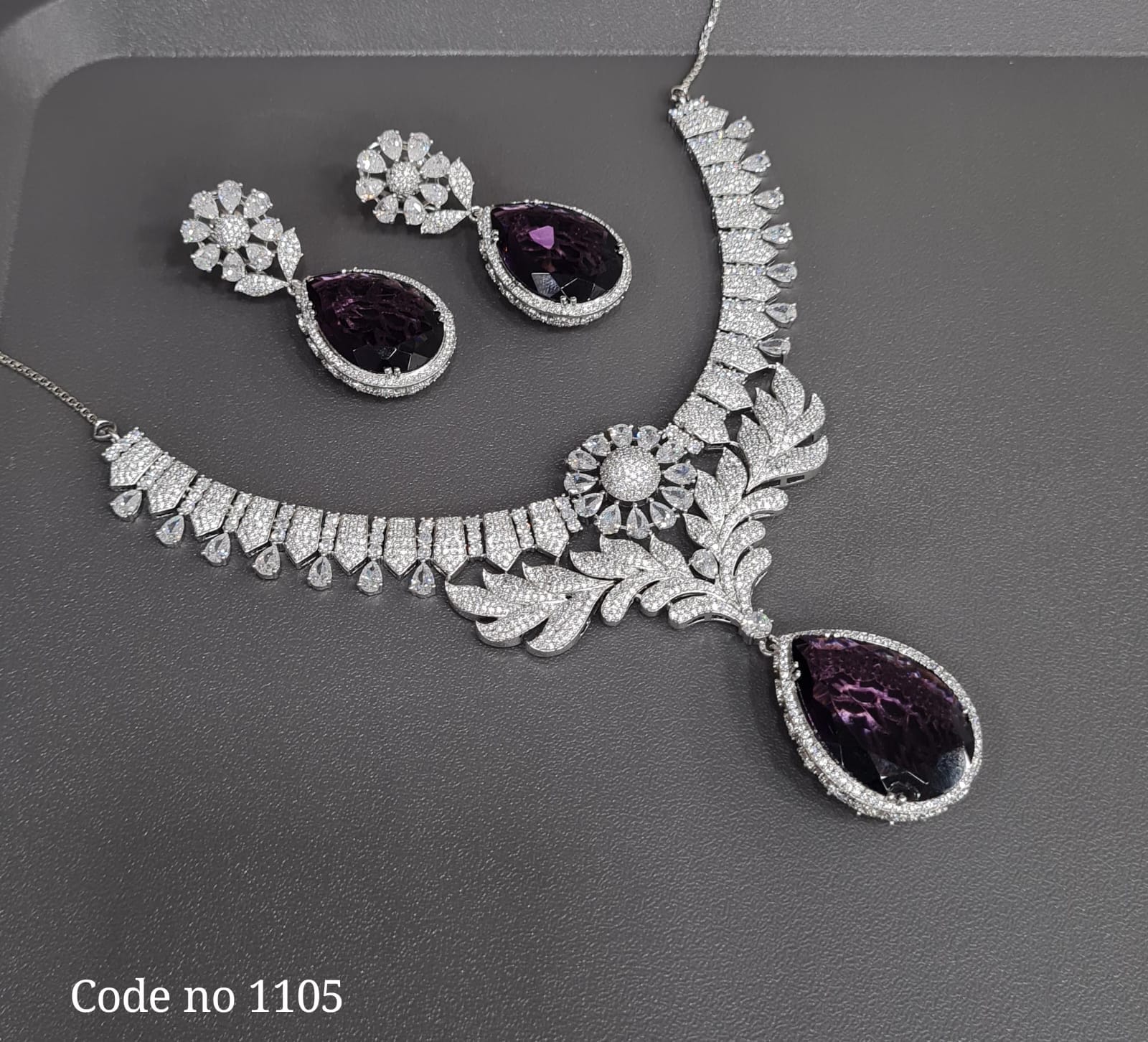 Cz necklace 03835 - KRISHNA'S SWETA JEWELLERY