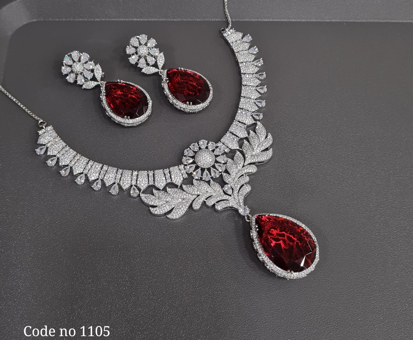 Cz necklace 03835 - KRISHNA'S SWETA JEWELLERY