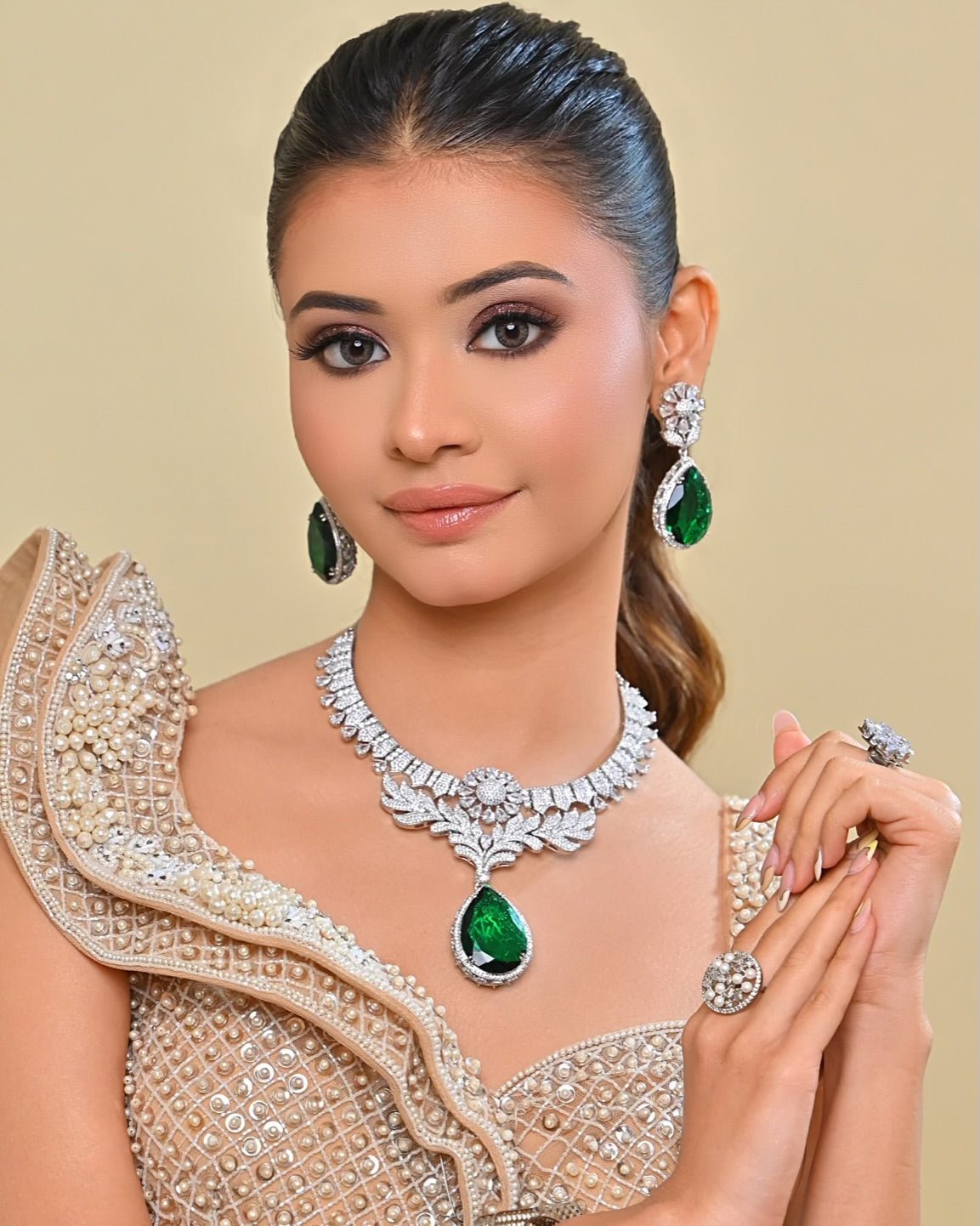 Cz necklace 03835 - KRISHNA'S SWETA JEWELLERY