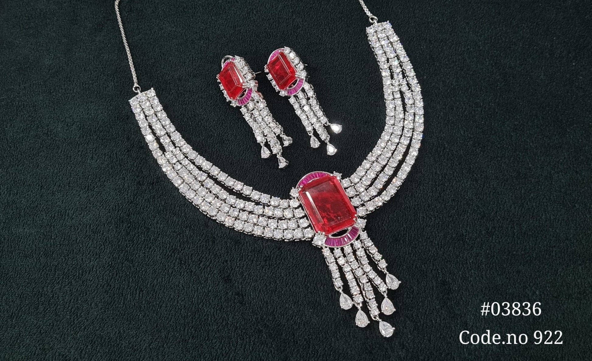 Cz necklace 03836 - KRISHNA'S SWETA JEWELLERY
