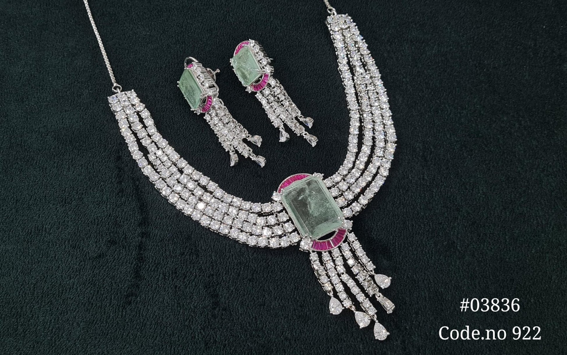 Cz necklace 03836 - KRISHNA'S SWETA JEWELLERY