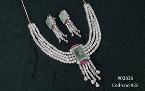 Cz necklace 03836 - KRISHNA'S SWETA JEWELLERY