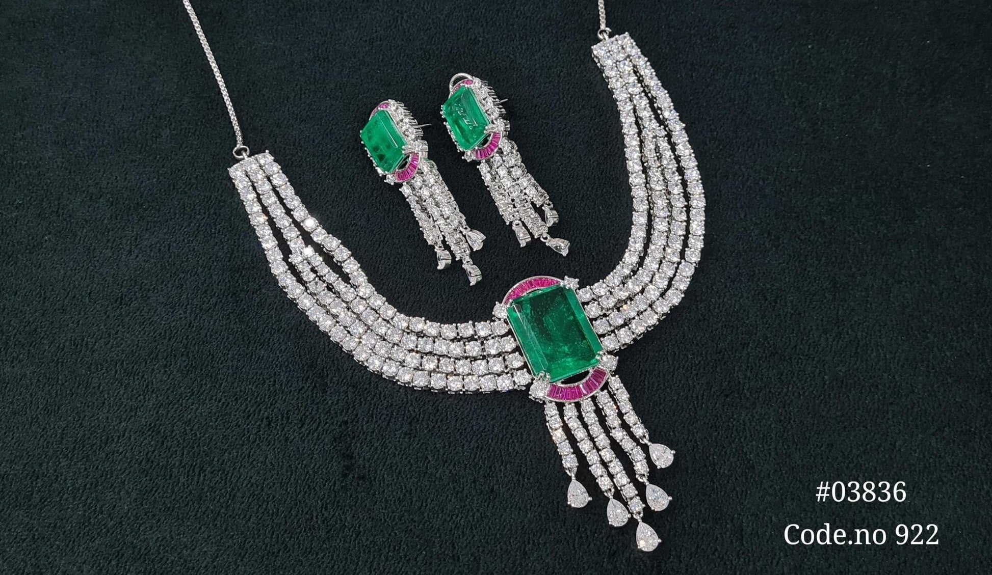 Cz necklace 03836 - KRISHNA'S SWETA JEWELLERY