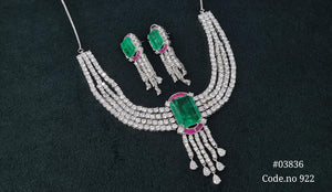 Cz necklace 03836 - KRISHNA'S SWETA JEWELLERY