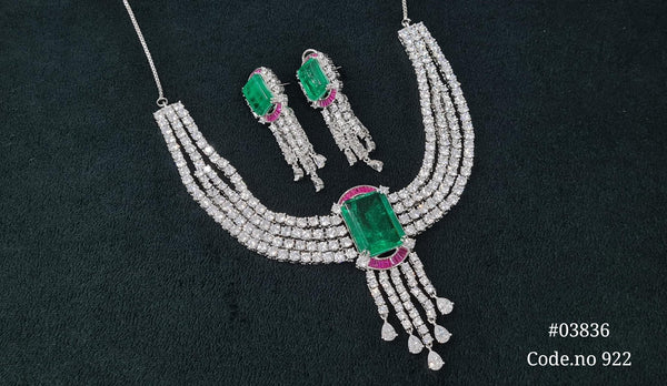 Cz necklace 03836 - KRISHNA'S SWETA JEWELLERY