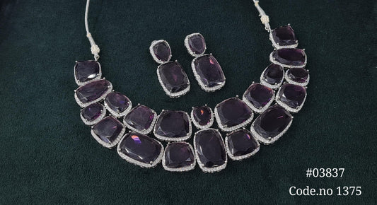 Cz necklace 03837 - KRISHNA'S SWETA JEWELLERY