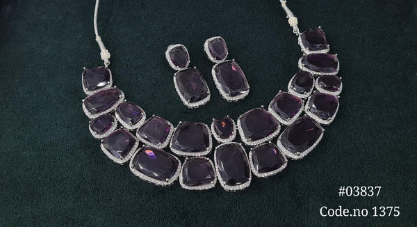 Cz necklace 03837 - KRISHNA'S SWETA JEWELLERY