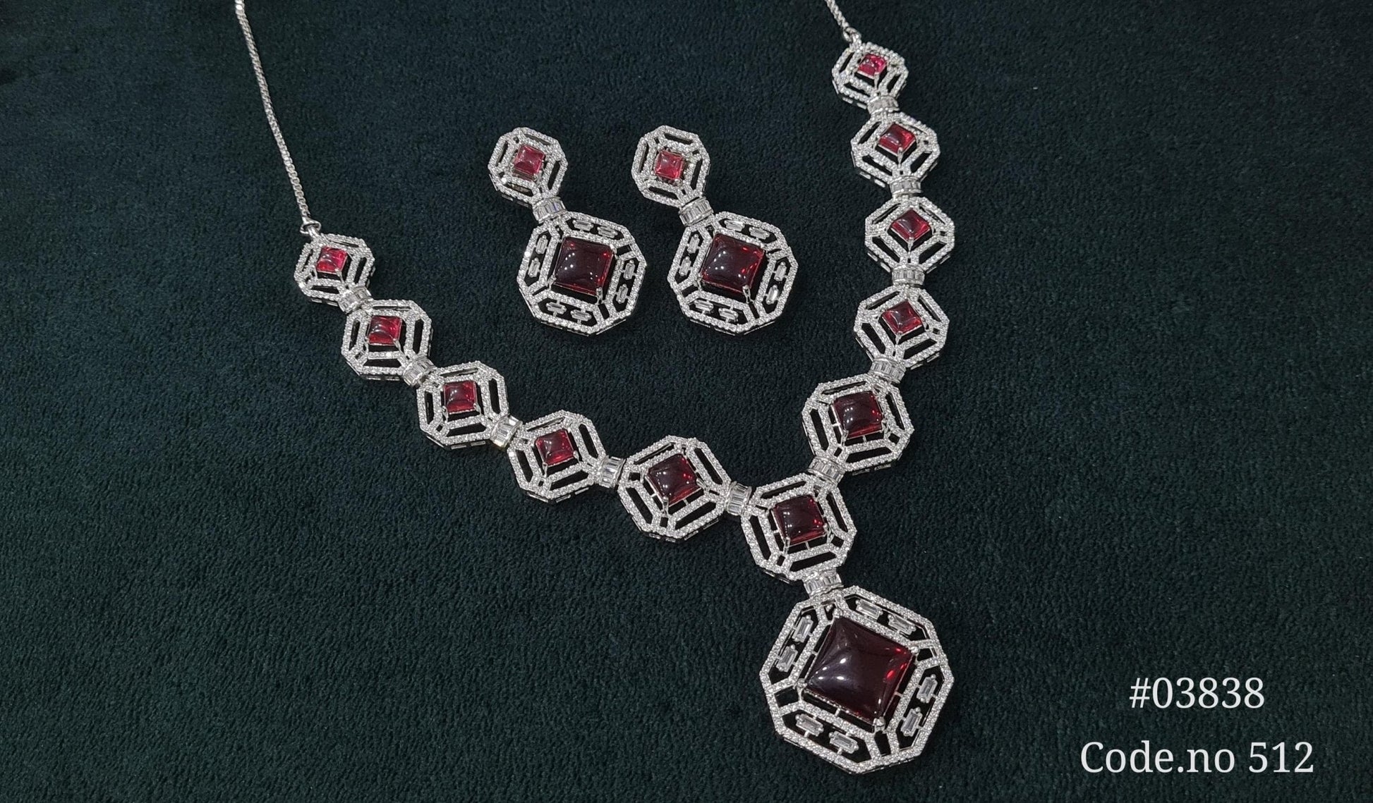 Cz necklace 03838 - KRISHNA'S SWETA JEWELLERY