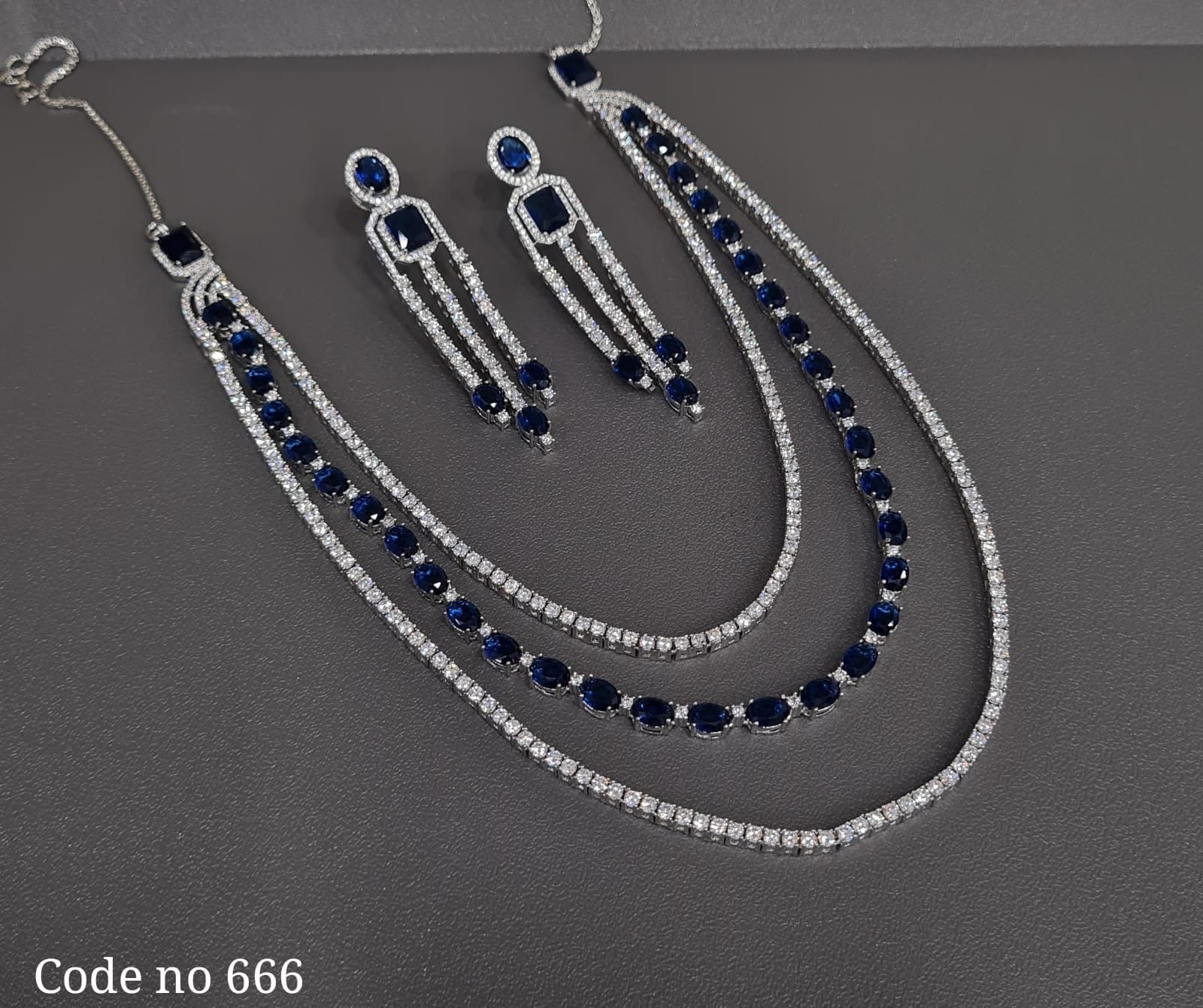 Cz Necklace 03839 - KRISHNA'S SWETA JEWELLERY