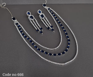 Cz Necklace 03839 - KRISHNA'S SWETA JEWELLERY