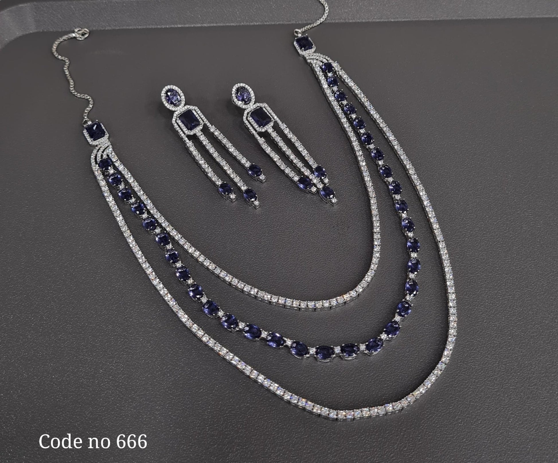 Cz Necklace 03839 - KRISHNA'S SWETA JEWELLERY