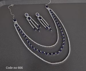 Cz Necklace 03839 - KRISHNA'S SWETA JEWELLERY