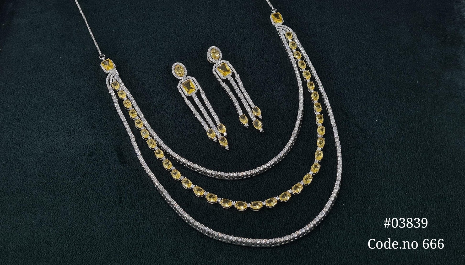 Cz Necklace 03839 - KRISHNA'S SWETA JEWELLERY