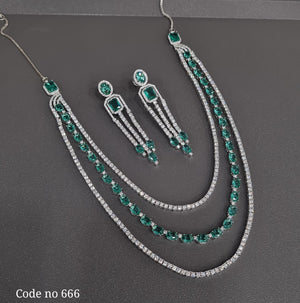 Cz Necklace 03839 - KRISHNA'S SWETA JEWELLERY