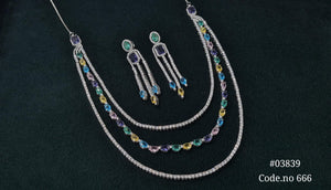 Cz Necklace 03839 - KRISHNA'S SWETA JEWELLERY