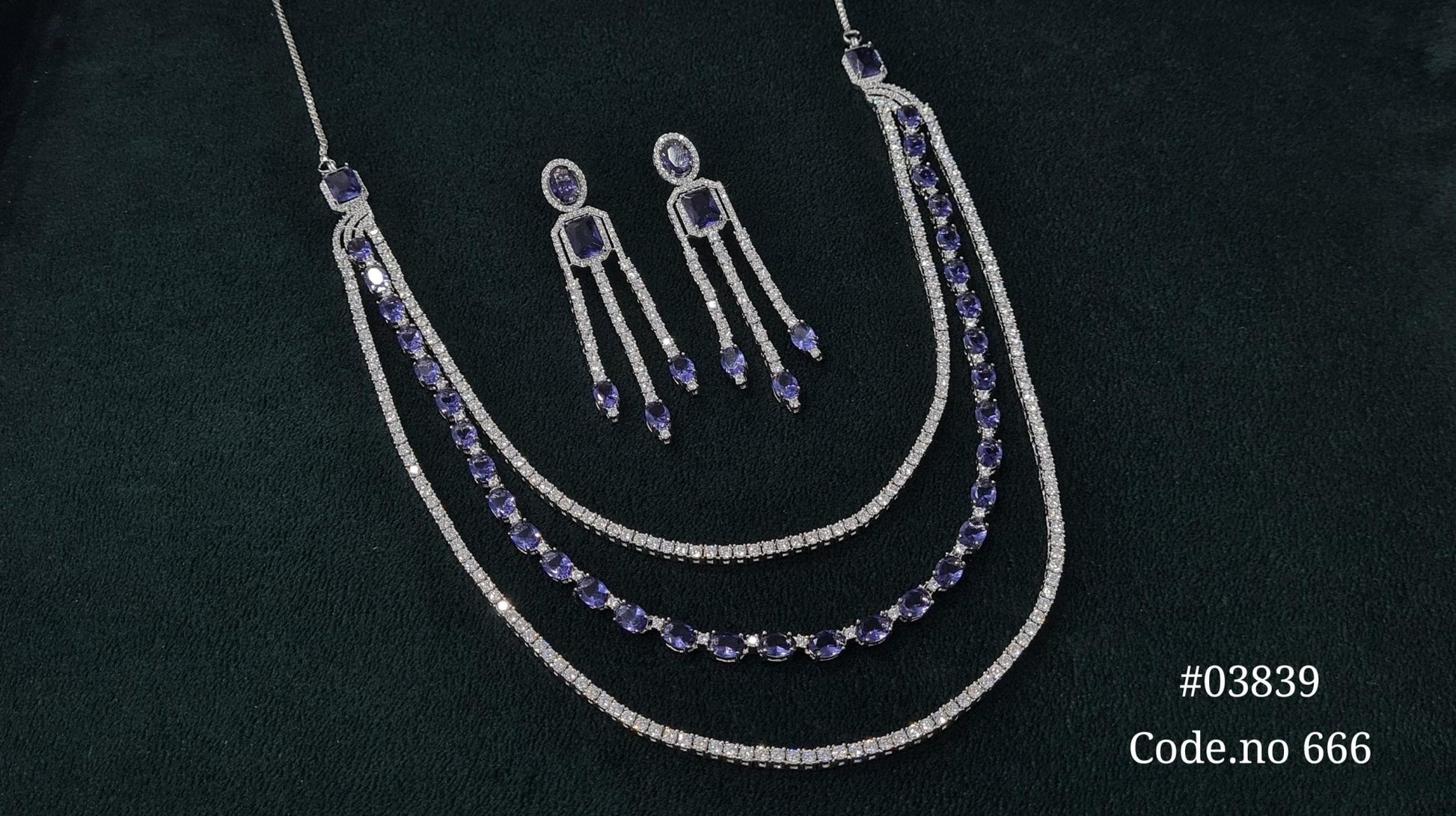 Cz Necklace 03839 - KRISHNA'S SWETA JEWELLERY