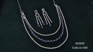 Cz Necklace 03839 - KRISHNA'S SWETA JEWELLERY
