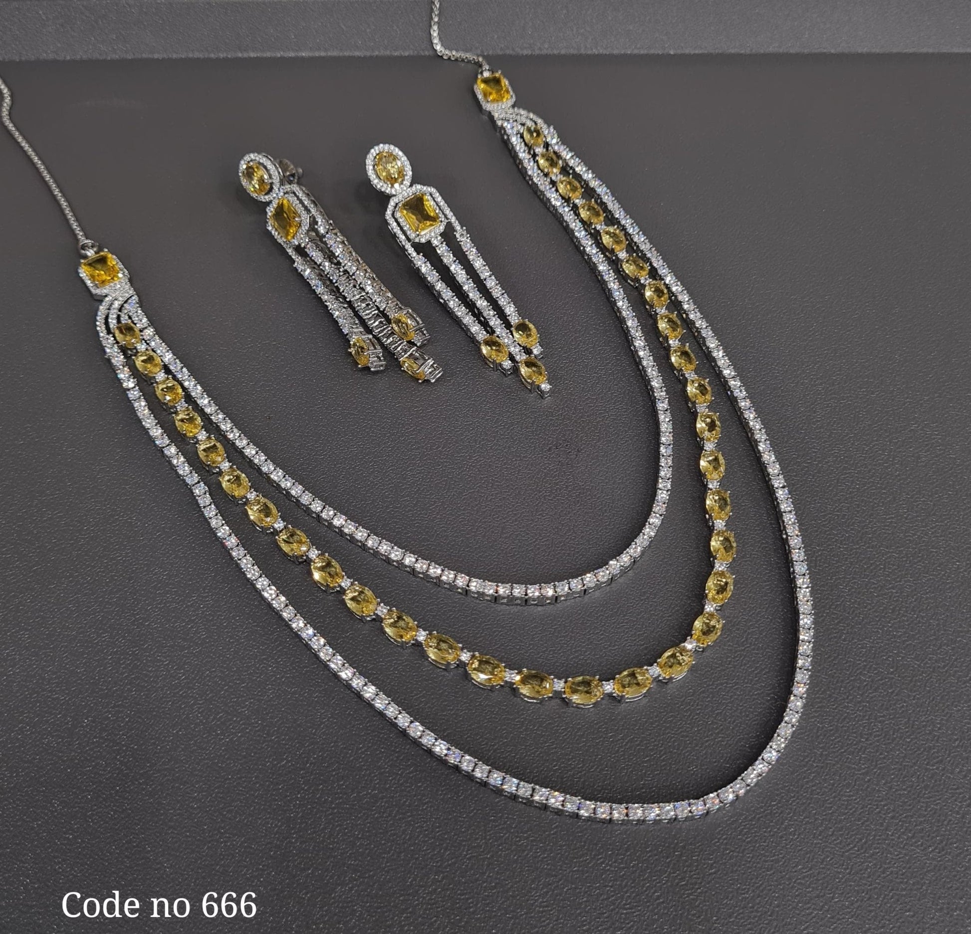 Cz Necklace 03839 - KRISHNA'S SWETA JEWELLERY