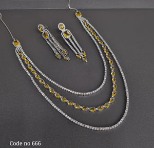 Cz Necklace 03839 - KRISHNA'S SWETA JEWELLERY