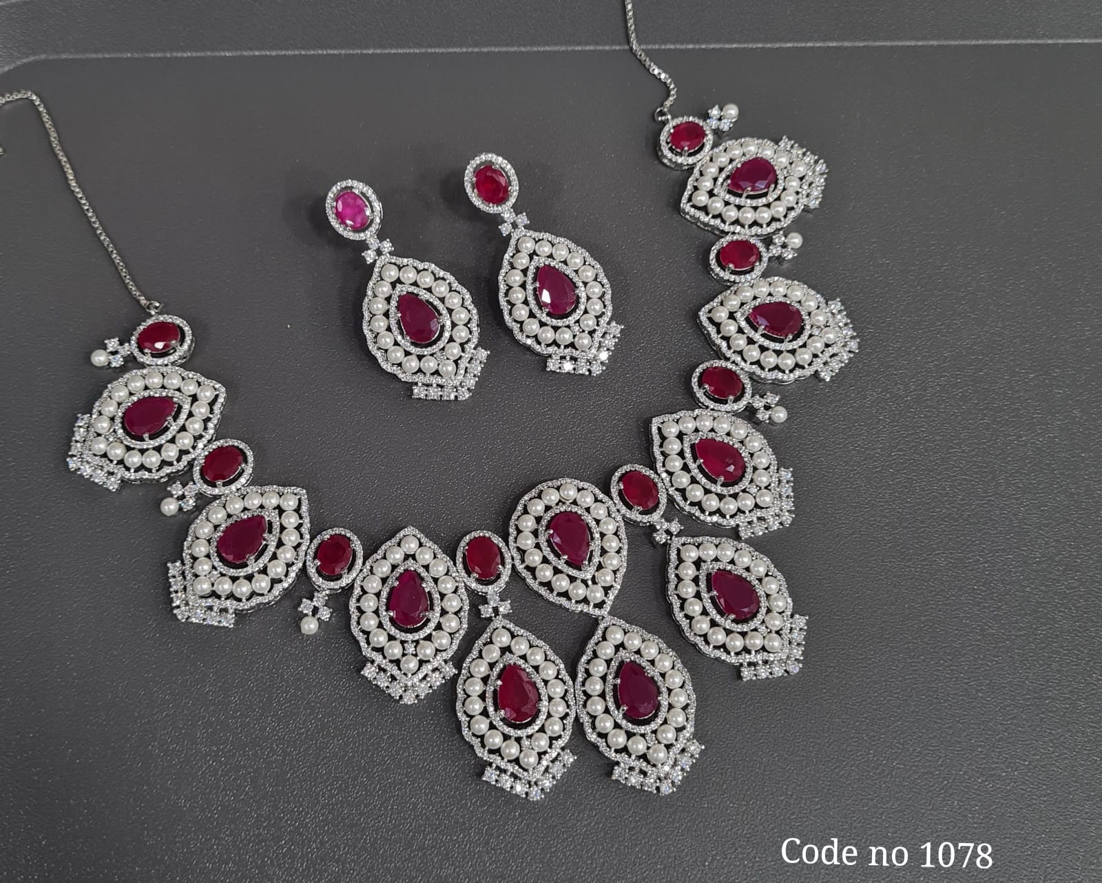 Cz necklace 03840 - KRISHNA'S SWETA JEWELLERY