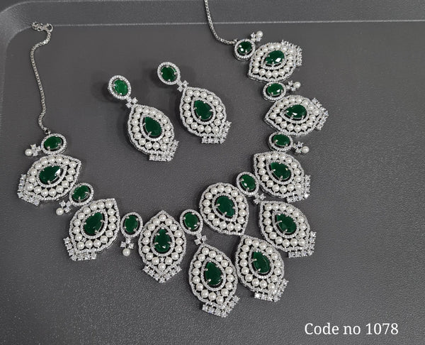 Cz necklace 03840 - KRISHNA'S SWETA JEWELLERY