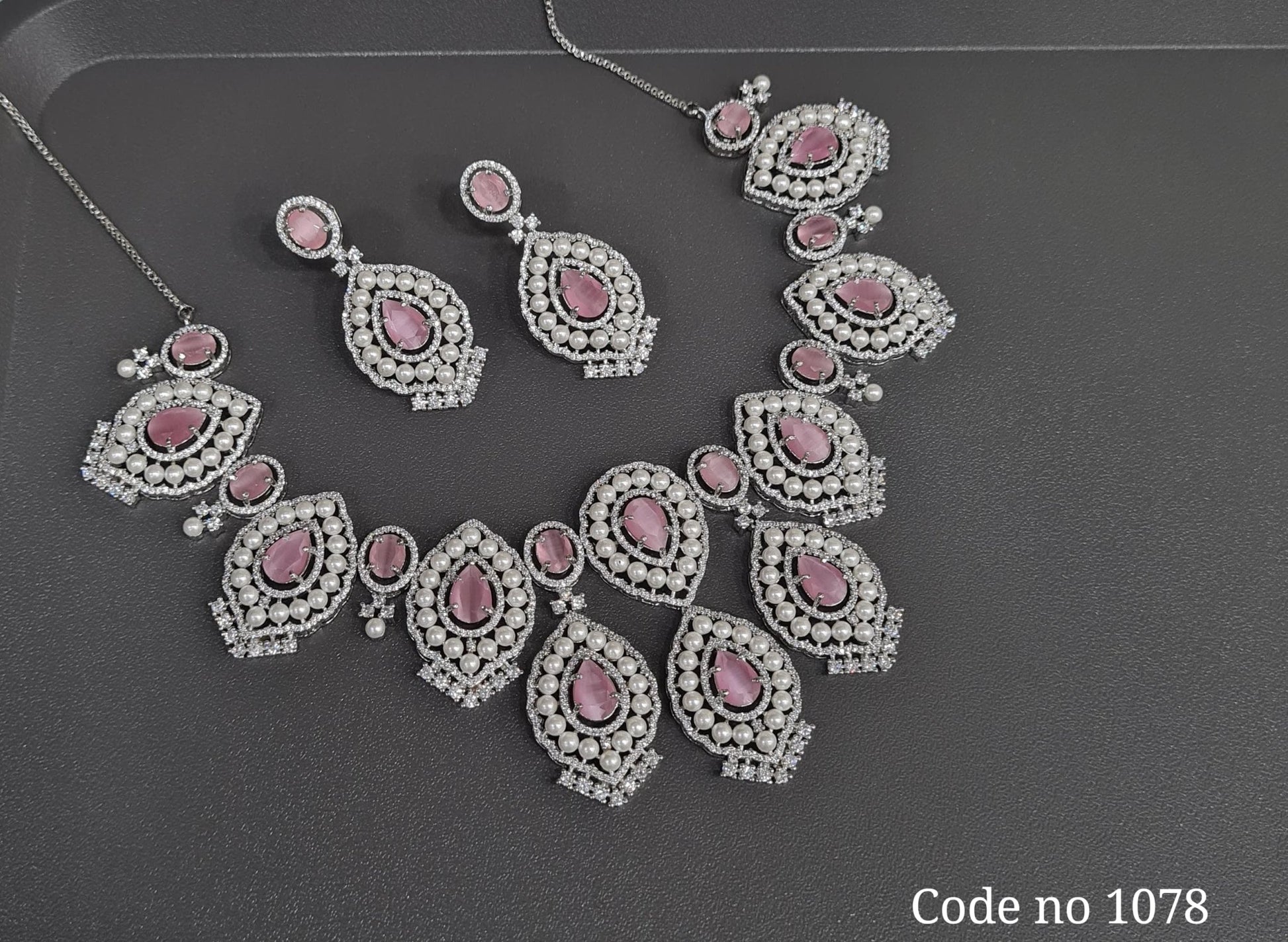 Cz necklace 03840 - KRISHNA'S SWETA JEWELLERY