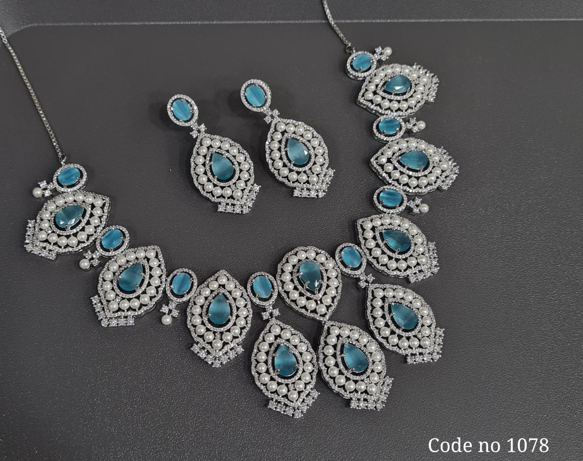 Cz necklace 03840 - KRISHNA'S SWETA JEWELLERY