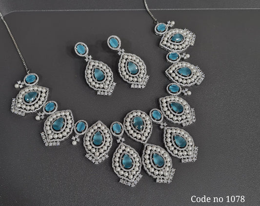 Cz necklace 03840 - KRISHNA'S SWETA JEWELLERY