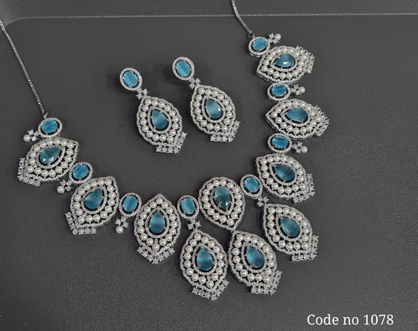 Cz necklace 03840 - KRISHNA'S SWETA JEWELLERY