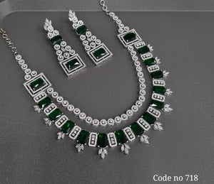 Cz Necklace 03841 - KRISHNA'S SWETA JEWELLERY